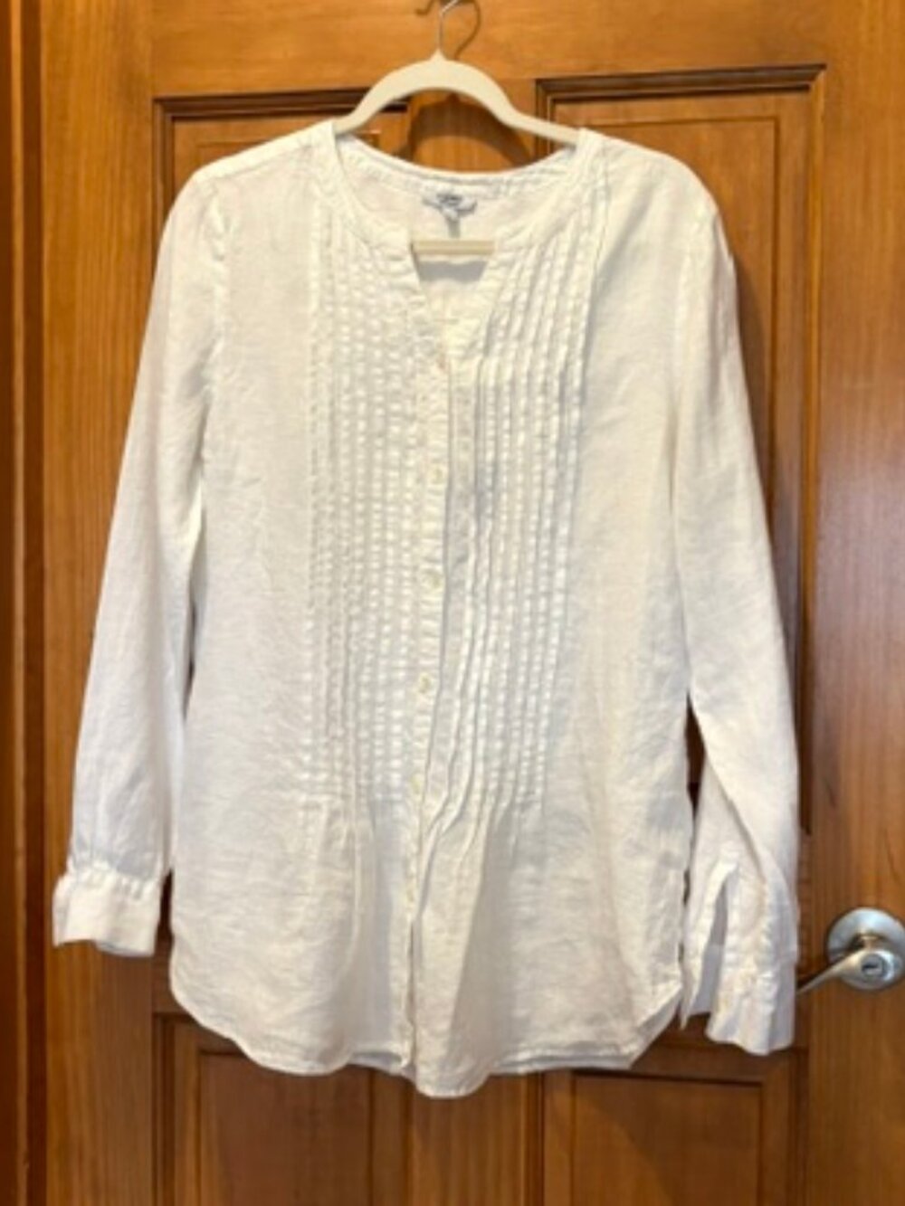 Rosemarine linen pintuck shirt